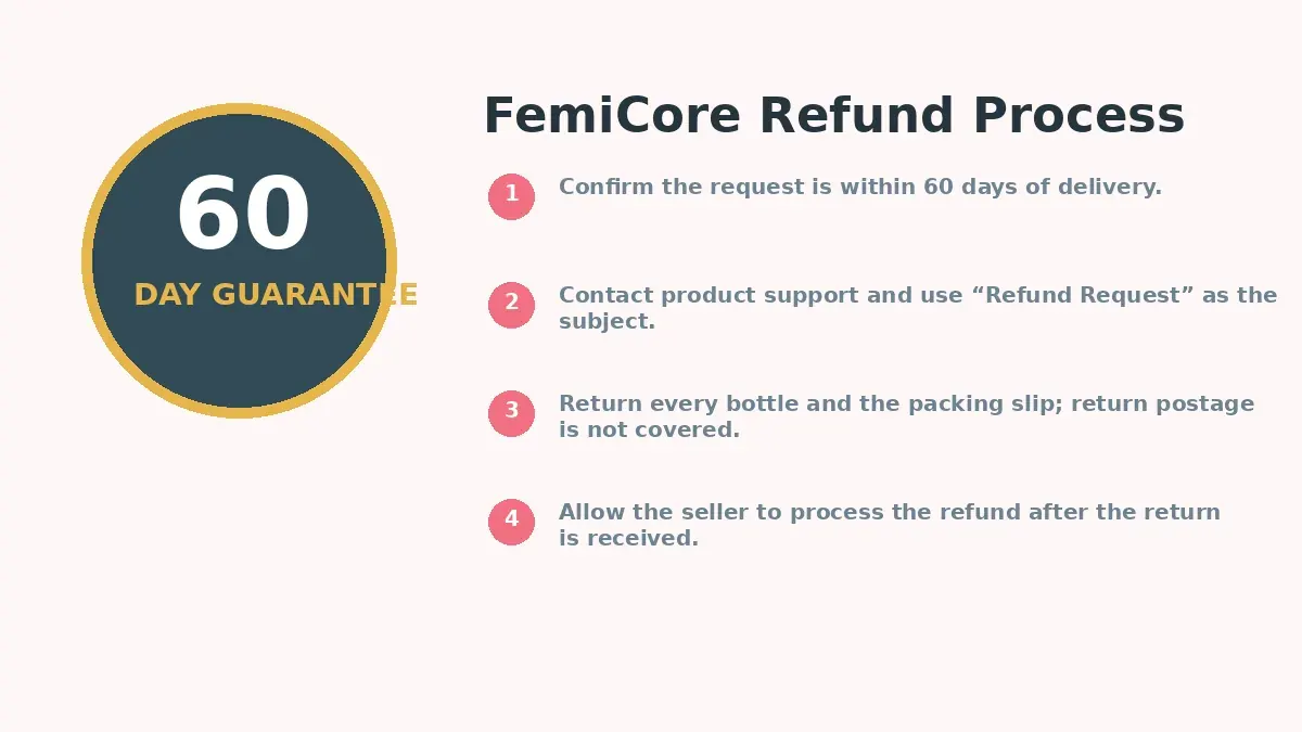 FemiCore 60-day refund steps