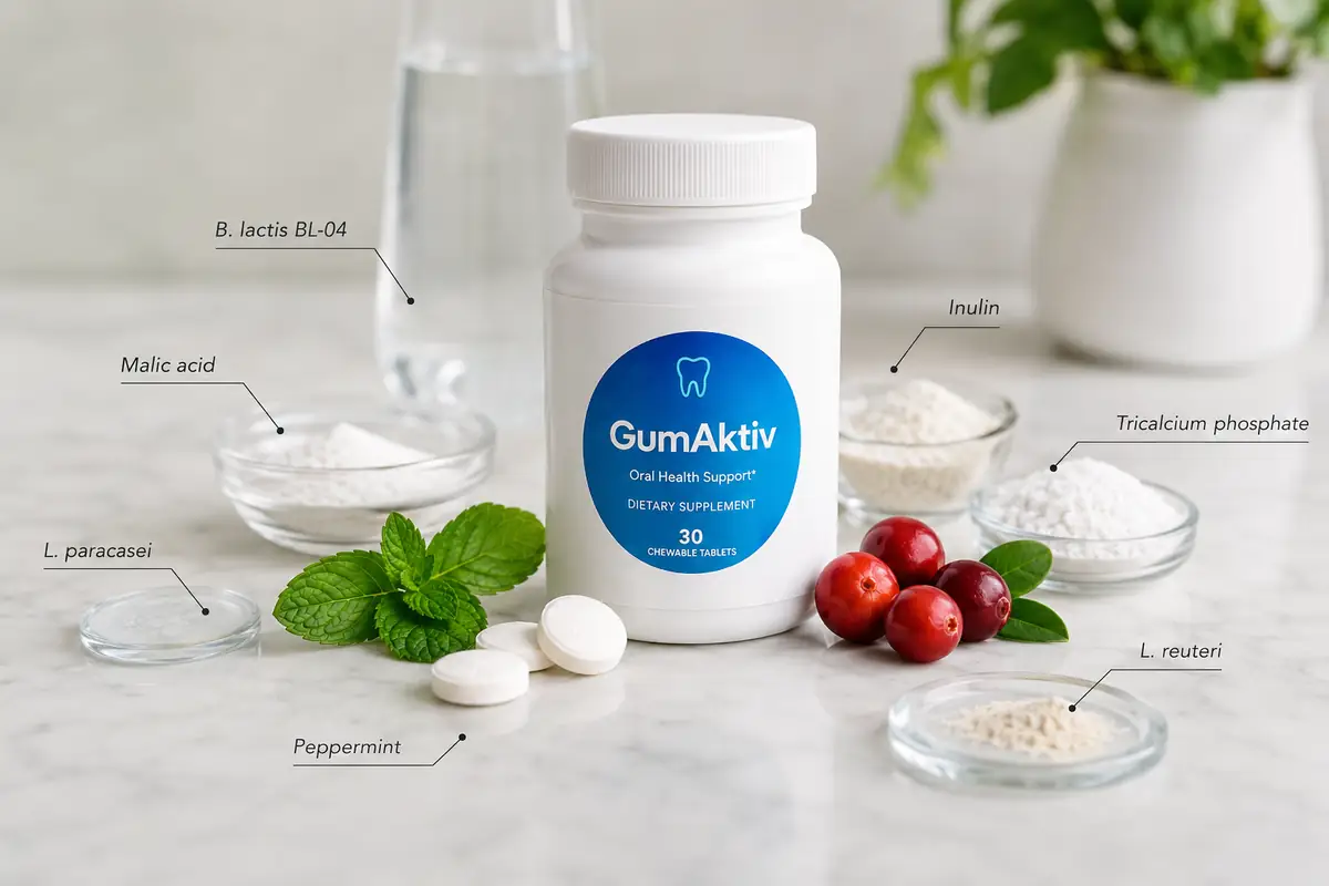 GumAktiv probiotic strains and supporting ingredients
