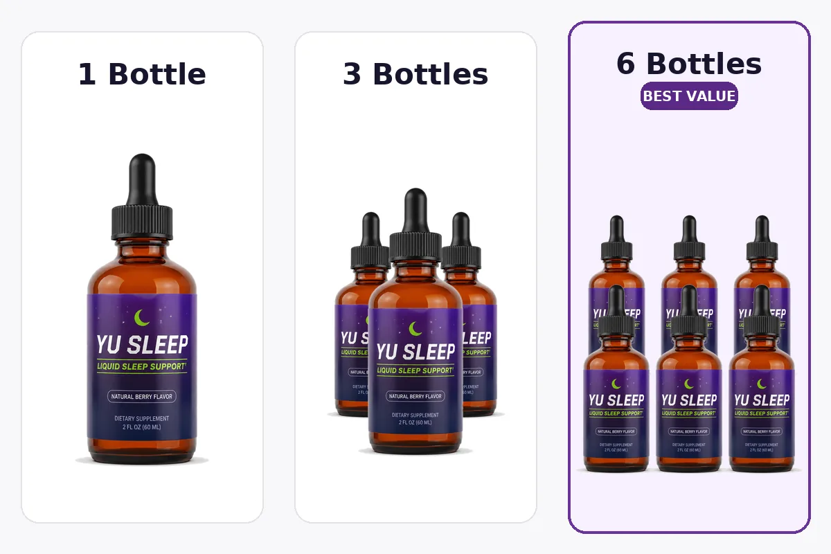 YU Sleep one-bottle, three-bottle and six-bottle package options
